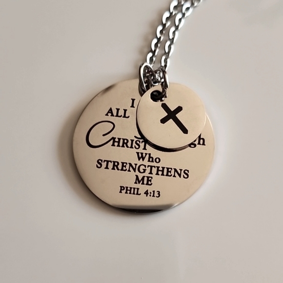 PHIL 4:13 I can do all things  Necklace Scripture Reminder stainless ste… - Picture 4 of 4
